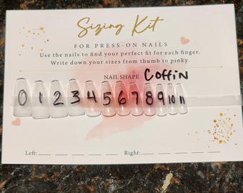 Coffin Press On Nail Sizing Kit – Una Gella Shape