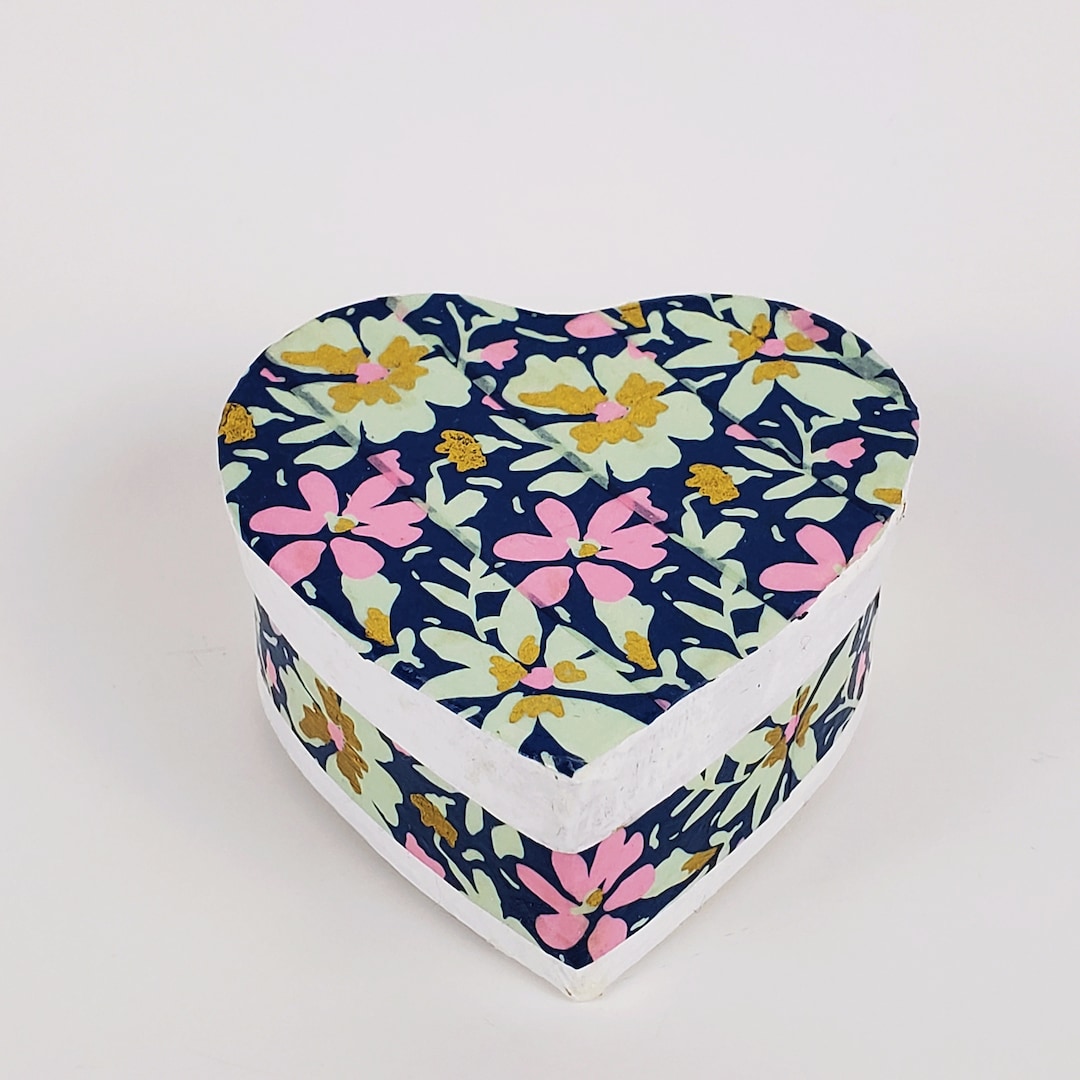 Blue and White Jewelry Box, Blue Jewelry Box, Blue Ring Box, Small Box