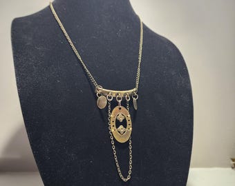 Antiqued Brass Medallion Necklace | Boho Coin Charm Pendant