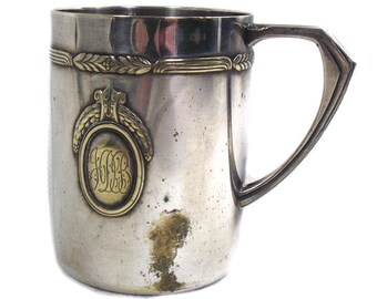 Antique WMF Silver Plated Baby Cup, Antique Christening Cup, Antique Child's Cup, Nursery Decor, Antique Christening Present, Baby Gift