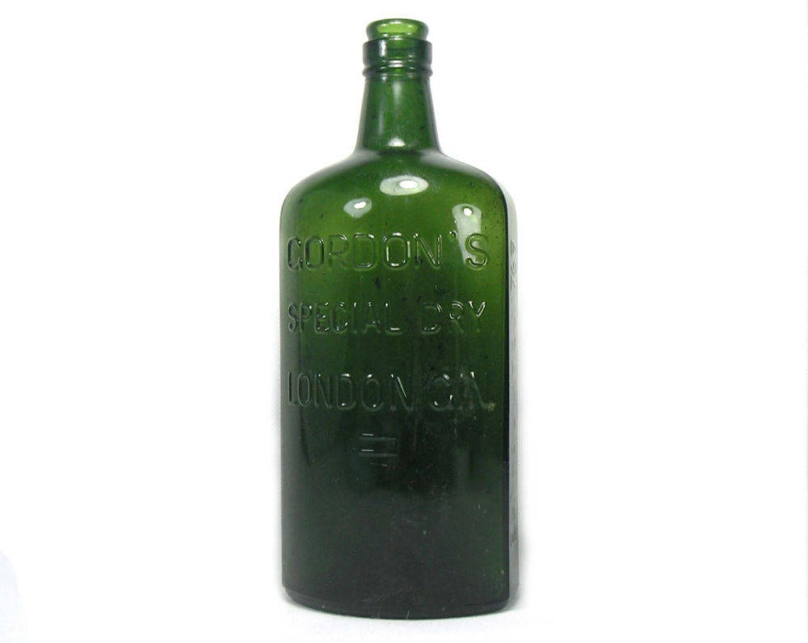 9 Vintage Green Gin Bottle Gordon's Gin Bottle Etsy