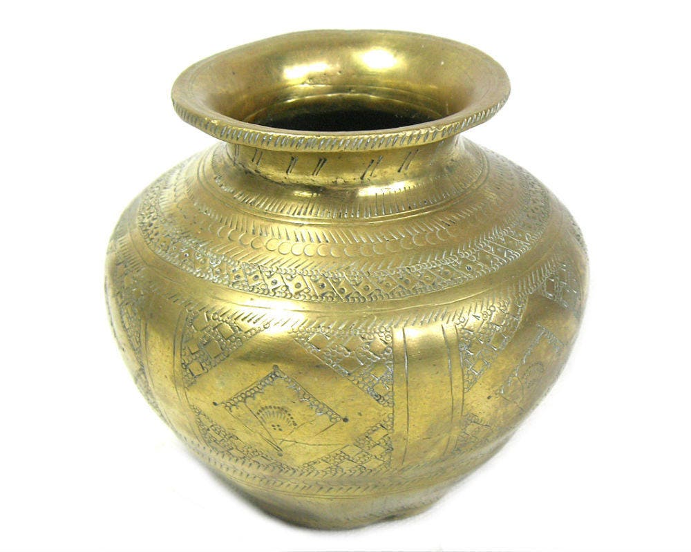 Antique Indian Brass Lota Vase Antique Lota Indian Lota Etsy