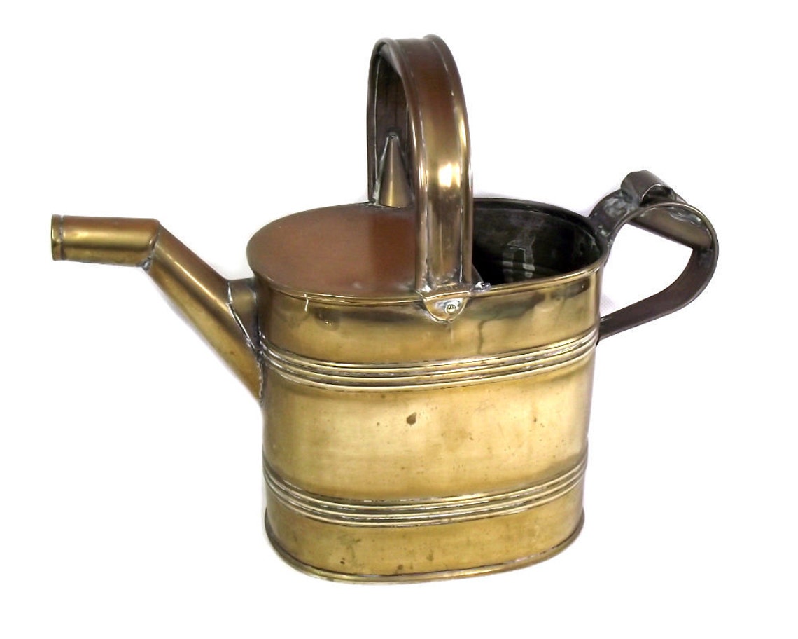 Antique Brass Watering Can Brass Can Victorian Brass Hot Etsy