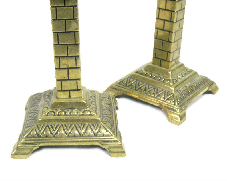 Antique Brass Candlesticks by William Tonks with Bricks Etsy