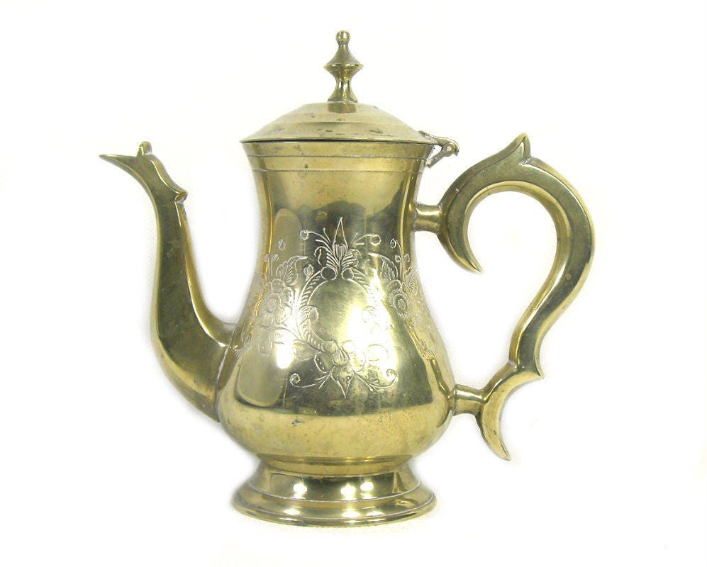 Vintage EPNS Tea Pot/EPNS Pot/EPNS Teapot/Brass Teapot/Brass Etsy