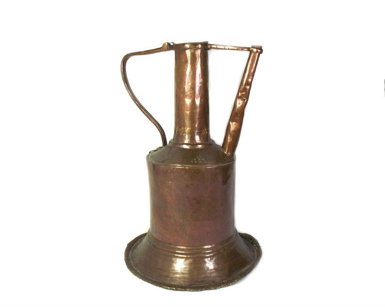 13.5 Tall Antique Middle Eastern Copper Watering Can Rustic Country Decor Large Copper Water Pitcher Arabic Decor Old Brass /& Copper