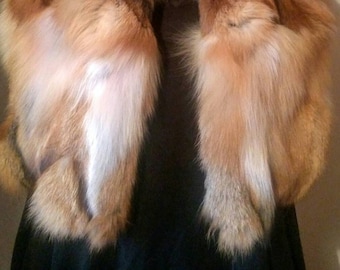 New!Natural Real Red Fox Fur bolero vest!