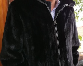 MENS MINK FULLPELTS Coat!Brand New Real Natural Genuine Fur!