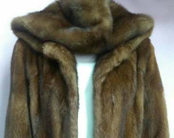 HOODED MINK FUR Jacket!Fullpelts!Brand New Real Natural Genuine Fur!