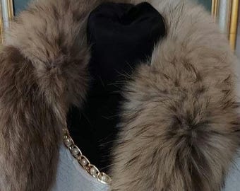 FINN RACCOON Scarf!Brand New Real Natural Genuine Fur