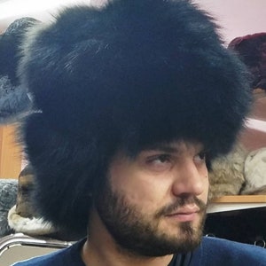 MEN&#39;S FOX TRAPPER Hat!Order Any color!Brand New Real Natural Genuine Fur!