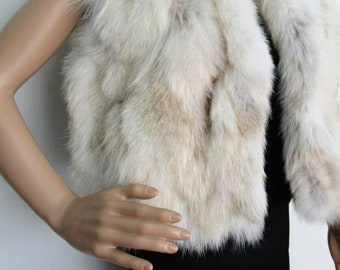 FOX VEST Bolero!Brand New Real Natural Genuine Fur!