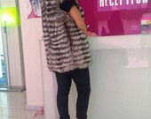 New model Real natural Silver Fullskin Fox Fur Vest