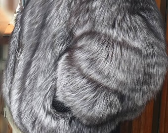 Men's SILVER FOX BOMBER Hooded In Fullpelts Fur!Brand New Real Natural Genuine Fur!Order Any color!