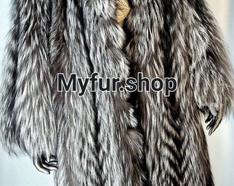 HOODED FOX Fullpelts Coat!Brand New Real Natural Genuine Fur,Order Any color!