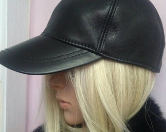 REAL LEATHER JOCKEY Hat!Unisex!Order Any color!