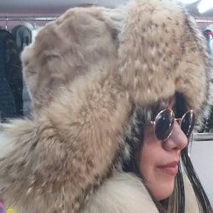 MINK and RACCOON TRAPPER Fur Hat! Unisex!Brand New Real Natural Genuine Fur!