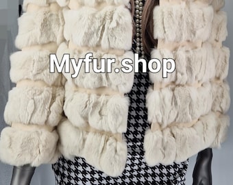 ON SALE!Rex Fur jacket! Order Any Color!Brand New Real Natural Genuine Fur