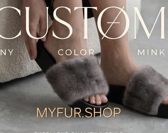 New Real Beautiful MINK Fur FLATFORMS! ORDER Any color!