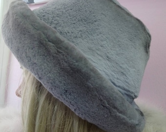 REX FUR Clark style HAT!Unisex!Brand New Real Natural Genuine Fur!