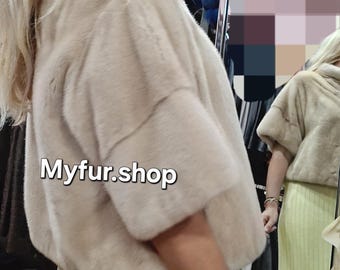 MINK Fur Bolero!Brand New Real Natural Genuine Fur!