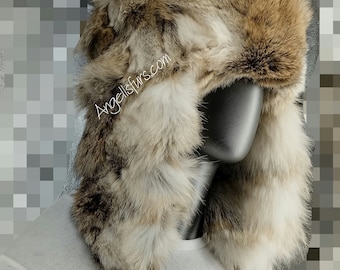 MEN'S COYOTE Trapper Hat!Brand New Real Natural Genuine Fur!