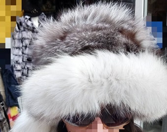 SILVER FOX Fur HAT!Brand New Real Natural Genuine Fur!