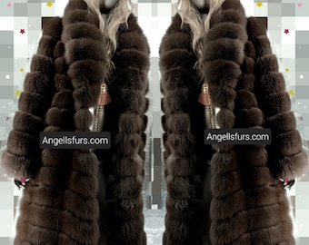 LONG FOX Fullpelts Fur Coat!Brand New Real Natural Genuine Fur,Order Any color!