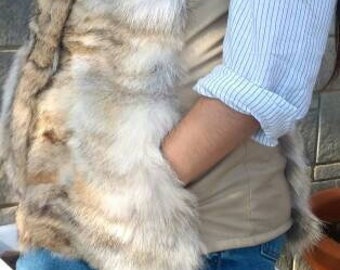 COYOTE FUR VEST with leather Sides!Brand New Real Natural Genuine Fur!