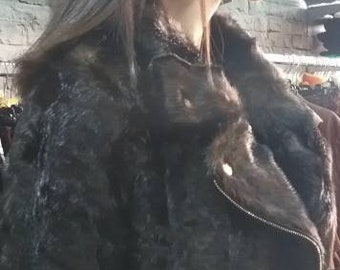 MINK BIKER Fur jacket!Brand New Real Natural Genuine Fur!