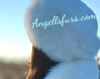 WHITE FOX and REX Fur Hat Combination!Brand New Real Natural Genuine Fur!