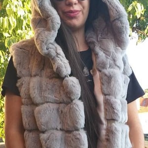 Fur vest grey online