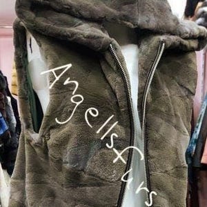 LONG HOODED Sheared MINK Fur Vest!Brand New Real Natural Genuine Fur!