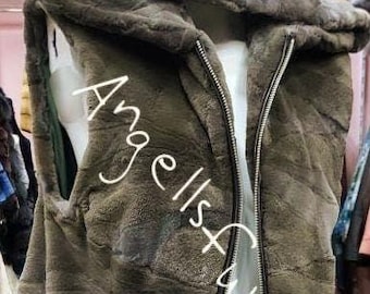 LONG HOODED Sheared MINK Fur Vest!Brand New Real Natural Genuine Fur!