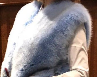 Light Blue Fox Fullpelt Vest!Brand New Real Natural Genuine Fur!