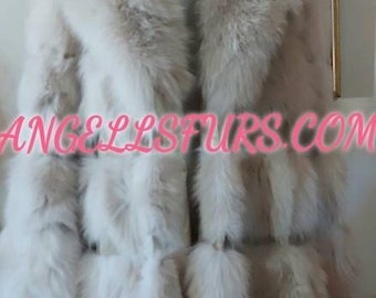 FULL LENGTH FOX Coat!Brand New Real Natural Genuine Fur!