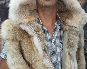 white fur hoodie men