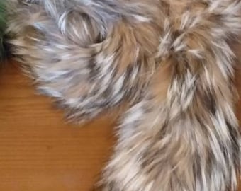 COYOTE FUR SCARF!Brand New Real Natural Genuine Fur!