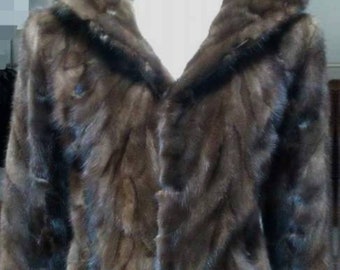 MEN'S MINK HOODED Furcoat!Brand New Real Natural Genuine Fur!