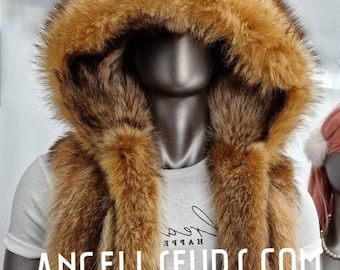 MEN'S RACCOON Vest!Brand New Real Natural Genuine Fur!