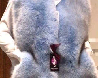 Light Blue Fox Fullpelt Vest!Brand New Real Natural Genuine Fur!