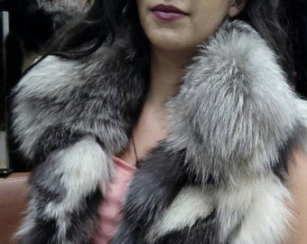 SILVER KROSS FOX Vest! Brand New Real Natural Genuine Fur!