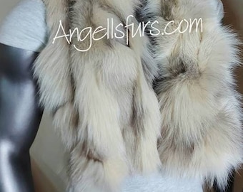 MEN'S FOX SCARF!Unisex!Brand New Real Natural Genuine Fur!