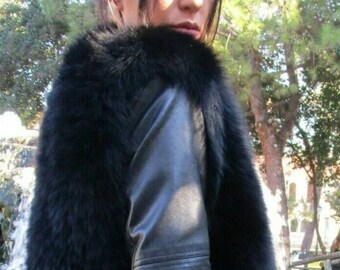 BLACK FOX Fur Vest!Brand New Real Natural Genuine Fur