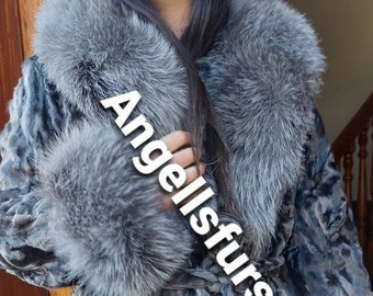 ASTRAKHAN FUR COAT!Brand New Real Natural Genuine Fur!