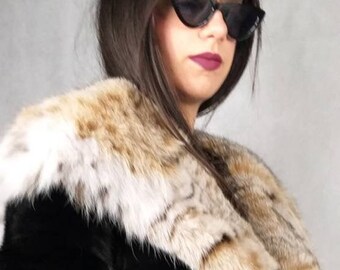 New!Natural Real Superior Quality FULLSKINS BLACK MINK Fur Coat!