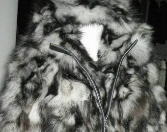 New,Natural Real Hooded Fox Fur jacket!