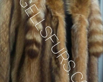 MEN'S RACCOON Long Fur Coat!Brand New Real Natural Genuine Fur!