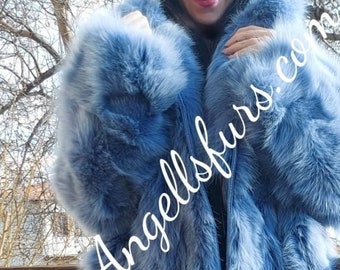 FOX FUR JACKET!Order your Color!Brand New Real Natural Genuine Fur!