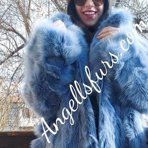 Baby blue fluffy jacket sales